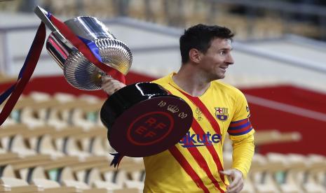  Penyerang Barcelona Lionel Messi.