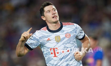 Striker Bayern Muenchen Robert Lewandowski.