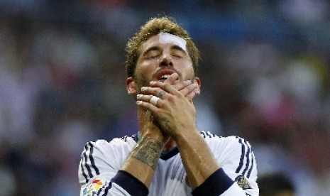 Pemain belakang Real Madrid, Sergio Ramos.