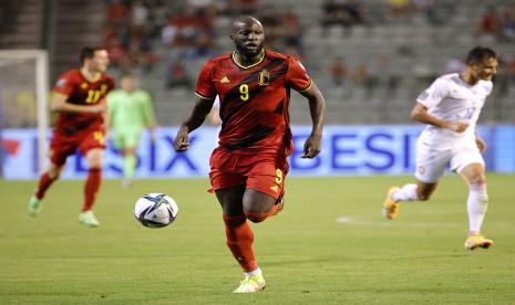 Pemain Timnas Belgia Romelu Lukaku.