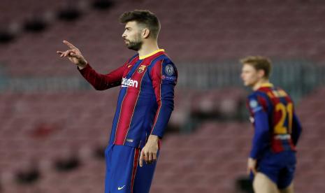 Pemain bertahan Barcelona Gerard Pique