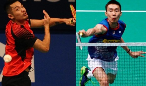 Pemain Cina, Lin Dan (kiri) dan Pemain Malaysia, Lee Chong Wei (kanan)