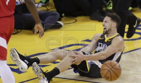 Pemain Golden State Warriors Klay Thompson cedera (ilustrasi)