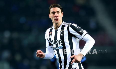 Striker Juventus Dusan Vlahovic. Vlahovis siap menjalani debut Liga Champions kontra Villarreal, Rabu (23/2/2022) dini hari WIB.