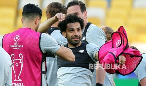 Pemain Liverpool FC Latihan Jelang Final Liga Champion di Olimpiyskiy stadium Kiev Ukraina