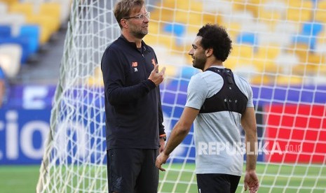 Pemain Liverpool FC Latihan Jelang Final Liga Champion di Olimpiyskiy stadium Kiev Ukraina