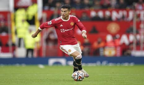 Pemain depan Manchester United Cristiano Ronaldo.