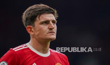  Pemain Manchester United Harry Maguire. Maguire jadi starter bersama Lindelof di lini belakang MU Vs Nottingham Forest, Ahad (16/4/2023). 