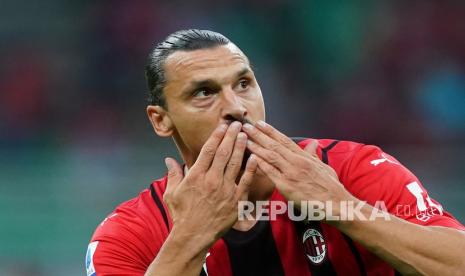 Pemain Milan Zlatan Ibrahimovic.