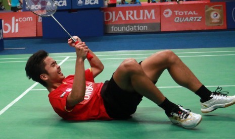 Pemain muda, Anthony Sinisuka Ginting meluapkan kegembiraannya