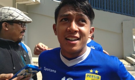 Pemain Persib Bandung, Febri Hariyadi, di Gelora Bandung Lautan Api, Bandung, Rabu (16/5).