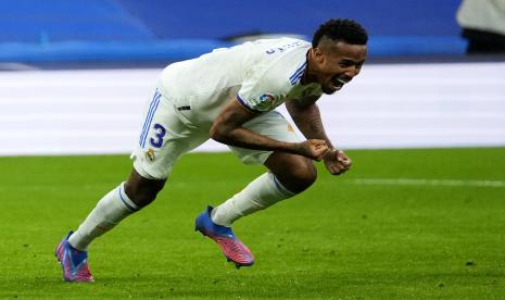 Pemain Real Madrid Eder Militao. Madrid tanpa Militao saat menghadapi Chelsea di leg kedua perempat final Liga Champions, Rabu (13/4/2022) dini hari WIB.