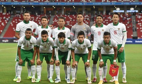  Pemain timnas Indonesia. (Antara/Wahyu Putro)