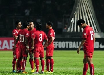 Pemain Timnas Indonesia saat berlaga di Stadion Gelora Bung Karno (GBK).