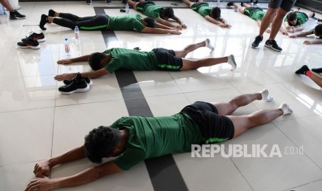 Para pemain timnas U-18 Indonesia saat menjalani latihan beberapa waktu lalu. 