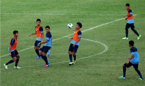 Pemain Timnas U-19 Indonesia menggelar latihan. (ilustrasi) 