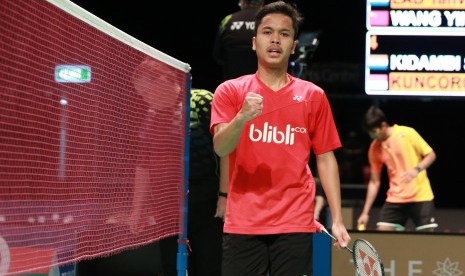 Pemain tunggal putra Indonesia, Anthony Sinisuka Ginting.