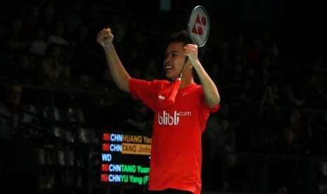 Pemain tunggal putra Indonesia, Anthony Sinisuka Ginting.