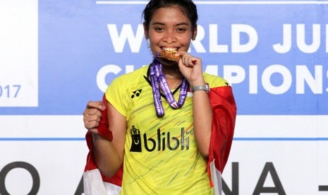 Pemain tunggal putri Indonesia, Gregoria Mariska Tunjung menjadi Juara Dunia Junior 2017