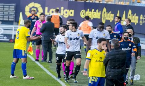 pemain Valencia walkoff saat melawan Cadiz