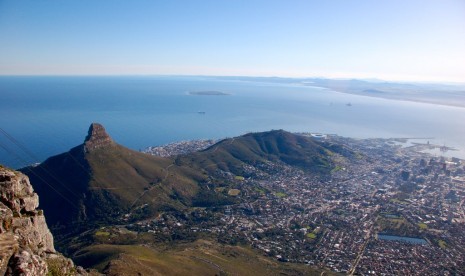 Pemandangan Cape Town, Afrika Selatan, dari atas.