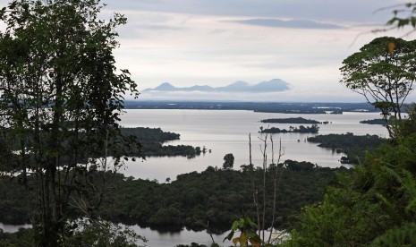 Pemandangan kawasan Taman Nasional Danau Sentarum (TNDS) di Kapuas Hulu, Kalimantan Barat, Kamis (26/10). 