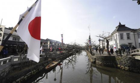 Pemandangan kota Kurashiki, Prefektur Okayama, Jepang. Okayama termasuk destinasi wisata yang ramah Muslim.