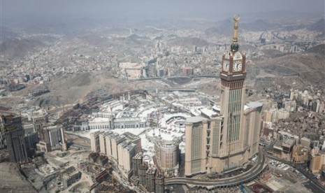 Pemandangan kota suci Makkah dari udara.