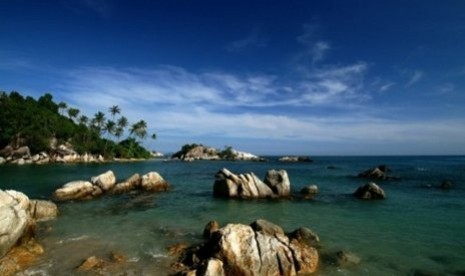 Pemandangan pantai di Pulau Belitung