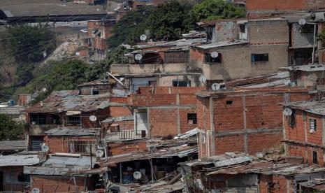 Pemandangan perkampungan di Caracas, Venezuela. 