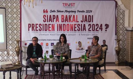 Pemaparan hasil survei Trust di Jakarta