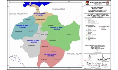 Pembagian Dapil di Kabupaten Tapanuli Utara, Sumatra Utara.