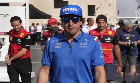 Pembalap Alpine Fernando Alonso, dari Spanyol.