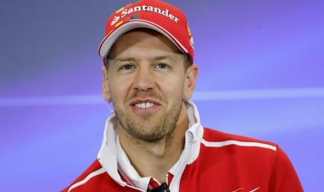 Pembalap Ferrari, Sebastian Vettel.