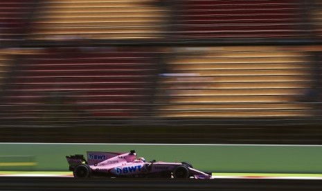 Pembalap Force India, Sergio Perez pada GP Spanyol di Sirkuit Catalunya, Barcelona, akhir pekan lalu.