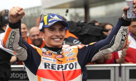  Pembalap MotoGP Spanyol Marc Marquez dari Repsol Honda.