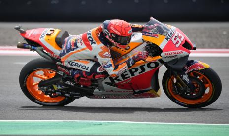 Pembalap asal Spanyol dari tim Repsol Honda, Marc Marquez.