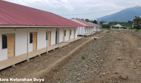 Pembangunan hunian sementara (Huntara) di Duyu, Sulawesi Tengah