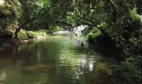 Objek wisata Green Canyon, Kabupaten Pangandaran. 