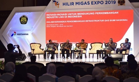 Pembukaan Hilir Migas Expo 2019 di Jakarta, Jumat (27/9).