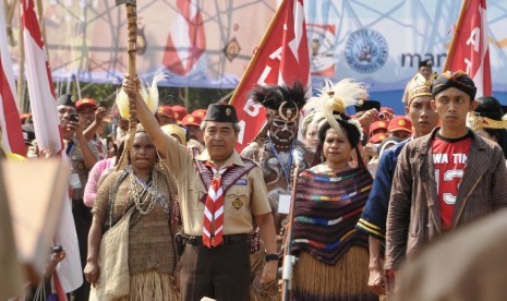 Pembukaan Karang Pamitran Nasional (PKN 2013) di lapangan Bumi Perkemahan, Cibubur, Jakarta.