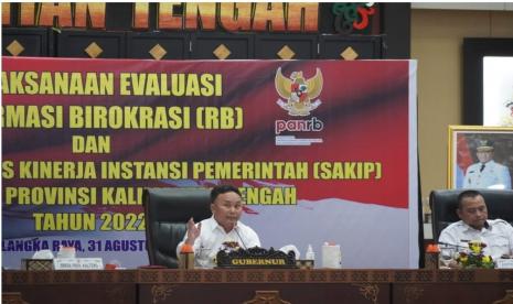 Pemerintah Provinsi Kalimantan Tengah (Pemprov Kalteng) ikuti tahapan proses Evaluasi Reformasi Birokrasi (RB) dan Sistem Akuntabilitas Kinerja Instansi Pemerintah (SAKIP) tahun 2022 yang diselenggarakan Kementerian Pendayagunaan Aparatur Negara dan Reformasi Birokrasi (PANRB). 