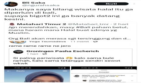 Pemilik akun @ngurahsaka melabeli selebgram yang mengedukasi makanan halal di Bali dengan sebutan bigot.