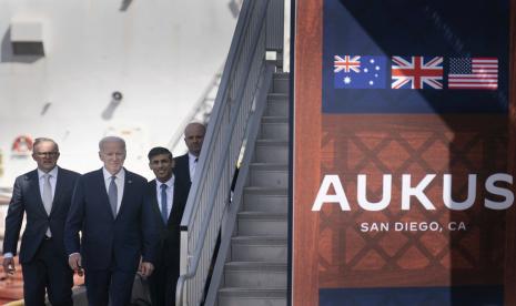 Pemimpin kelompok AUKUS, pakta keamanan trilateral antara Australia, Inggris, dan AS.