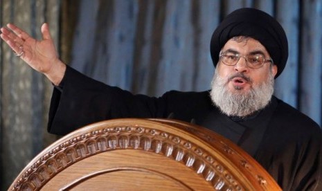 Pemimpin kelompok Hizbullah Lebanon, Sayyed Hassan Nasrallah.