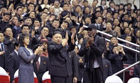 Pemimpin Korut, Kim Jong-Un bertemu Dennis Rodman.