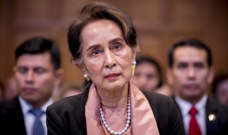 Pemimpin Myanmar Aung San Suu Kyi.