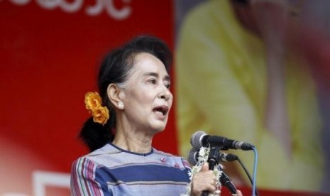 Pemimpin opisisi Myanmar Aung San Suu Kyi.