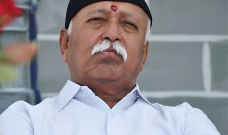 Pemimpin organisasi nasionalis Hindu (RSS) Mohan Bhagwat.