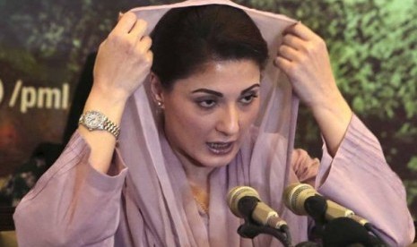 Pemimpin partai oposisi Liga Muslim Pakistan-Nawaz (PML-N) yang juga putri mantan perdana menteri Pakistan Nawaz Sharif, Maryam Nawaz saat di Lahore, Pakistan, 24 Juli 2019.